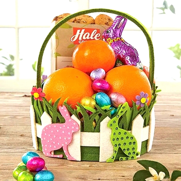 πHPπ Polka Dot Felt Spring Bunny Easter Basket - Picture 3 of 7